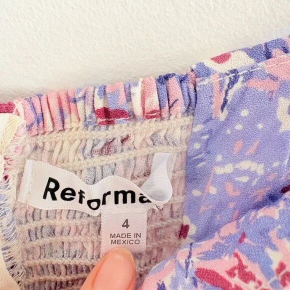 Reformation Bryson Midi Dress Morning Dew Purple Pink Size 4 - Picture 6 of 7